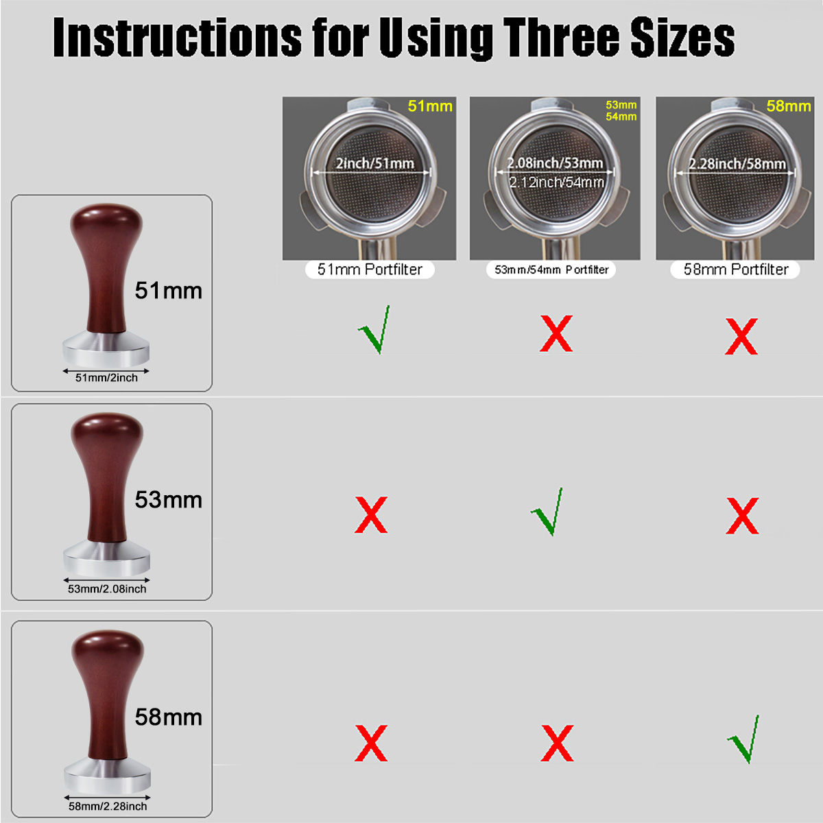 51mm 53mm 58mm Espresso Tamper - Coffee Equipment Distributor avaliação e preço